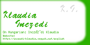 klaudia inczedi business card